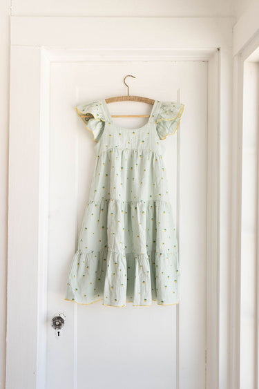 Fin & Vince Tiered Dress, Seafoam Strawberries